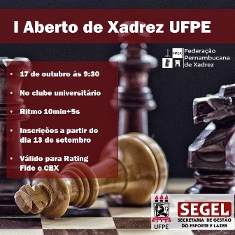 Aberto de Xadrez da UFPE recebe inscrições - Notícias - UFPE